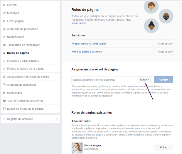 Asignar roles para tu fan page Asignar roles para tu fan page